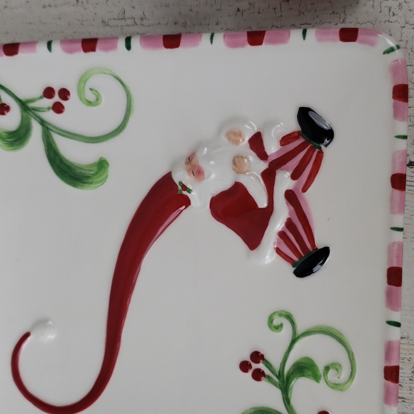 Fitz and Floyd Mingle, Jingle, Be Merry 6" Snack plate and spreader - Picture 2 of 11